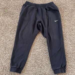 Nike Men Activewear Pants 2XL Black Sweatpants Fleece 826431-010 Zipper Logo 26"